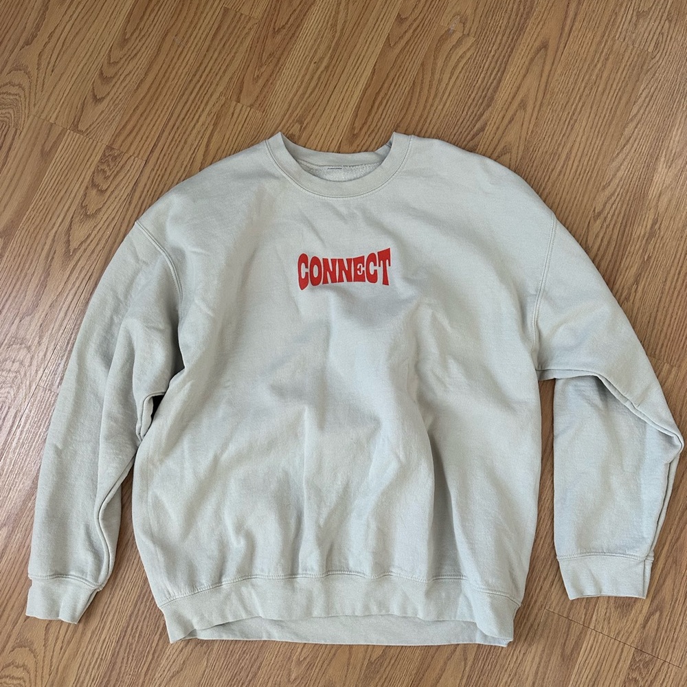LONELY GHOST- connect crew neck. Tan and orange. No tag but size L. Worn twice